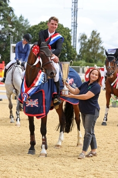 An incredible podium sweep for Joe Trunkfield in HOYS International Wild Card Qualifier inc. National 1.40m Championship at the British Showjumping National Championships – Day One